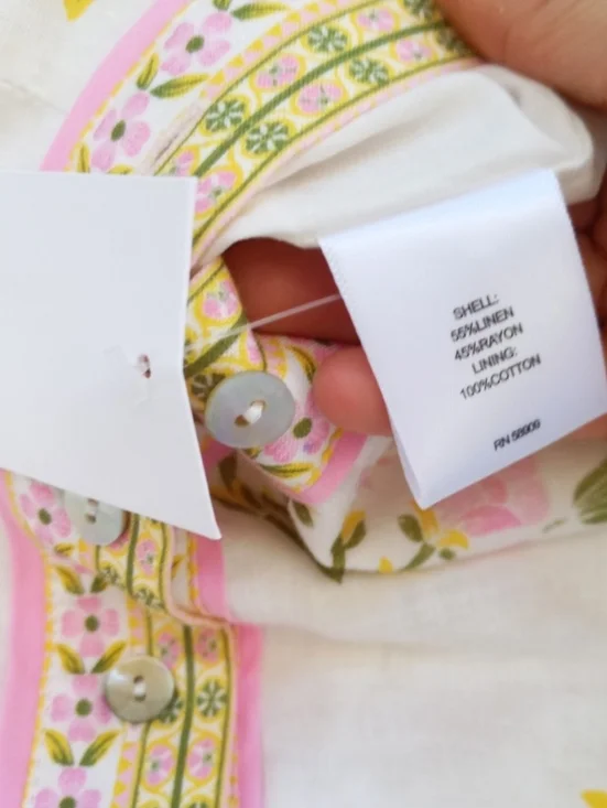 A Loves A linen blend floral belted puff sleeve dress - Picture 11 of 12